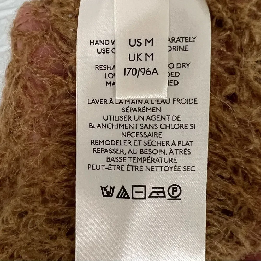 Free People Lulu Over-Sized V-Neck Waffle Knit Sweater Size Medium
